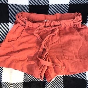Burnt Orange Cotton Shorts